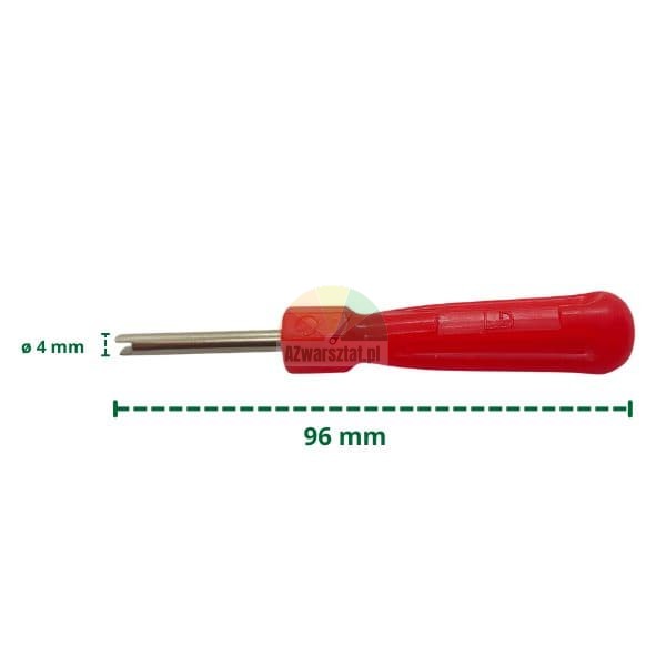 Ventilschlüssel mit rotem Griff, 96 mm Länge