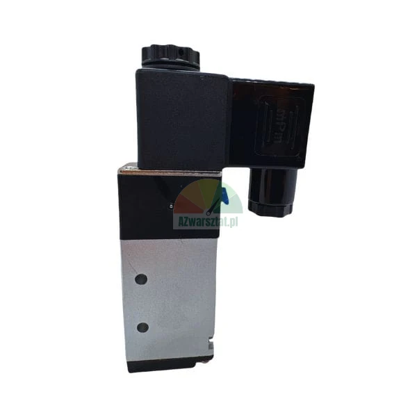 Pneumatisches Magnetventil mit Spule und mPm-Stecker, Seitenansicht.