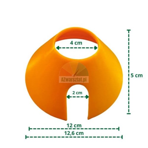 Oranger Kunststoffkegel 120mm/4mm mit Abmessungen