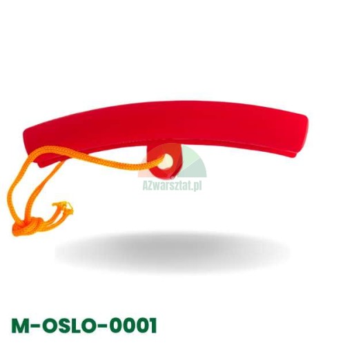 Roter Felgenschutz mit oranger Schnur