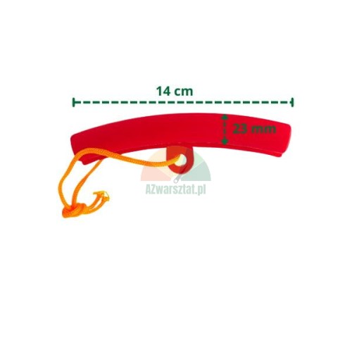 Roter Felgenschutz mit Schnur, Maße 14 cm x 23 mm