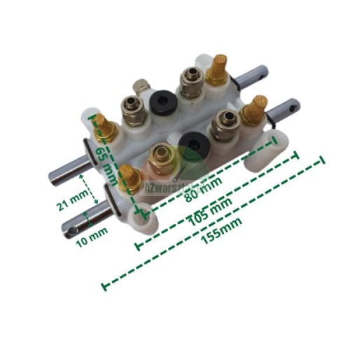 Weißer Ventilblock Luftverteiler Typ D mit Abmessungen