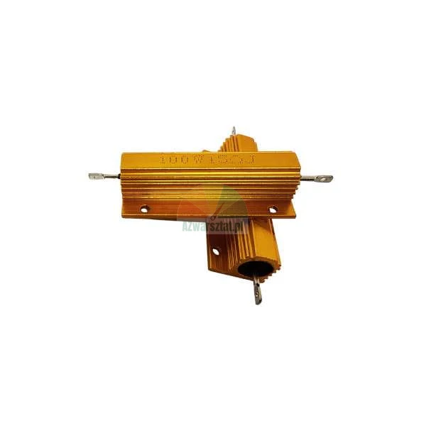 100W 150 Ohm Hochleistungswiderstand im goldenen Aluminiumgehäuse, zwei über Kreuz angeordnete Einheiten.