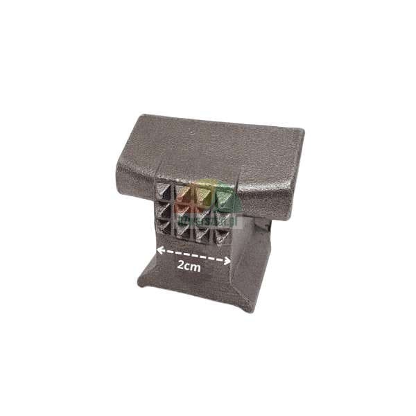 Metall-Ersatzkopf für Fleischklopfer mit Zacken und 2 cm Breitenmaß.