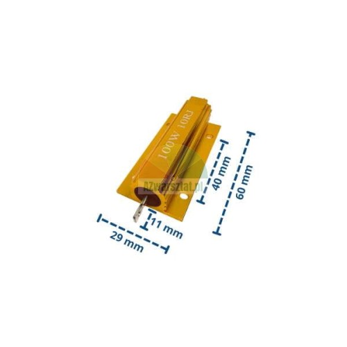 Bremswiderstand für Auswuchtmaschine 100W 10 Ohm mit Abmessungen