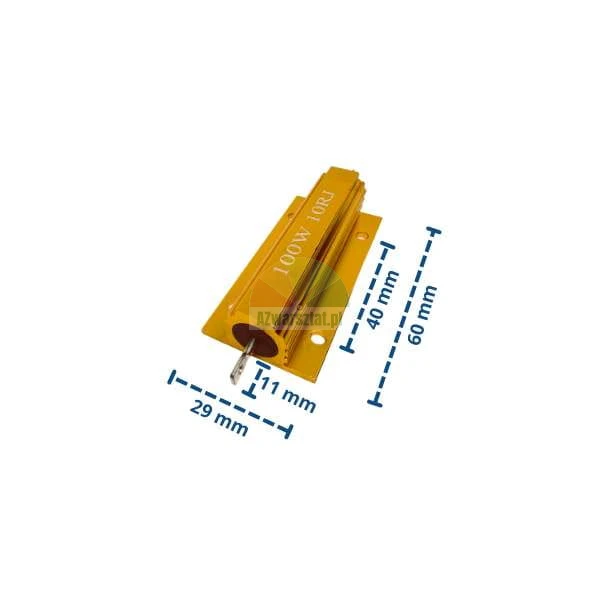 Bremswiderstand für Auswuchtmaschine 100W 10 Ohm mit Abmessungen