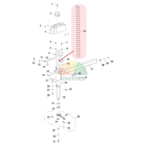 Druckfeder für Sechskantstange 36mm