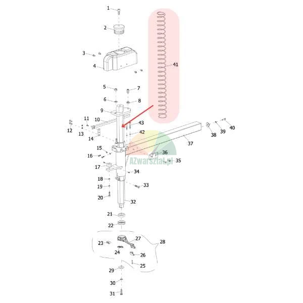Druckfeder für Sechskantstange 36mm