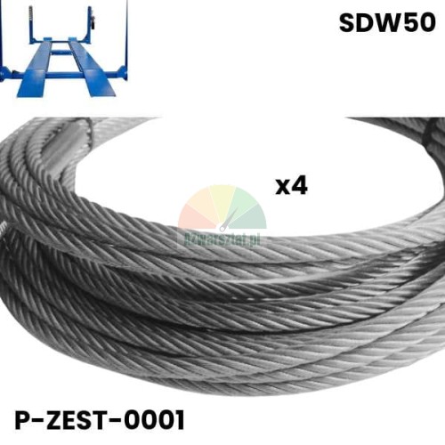 Satz von 4 Stahlseilen für die SDW50 4-Säulen-Hebebühne P-ZEST-0001.