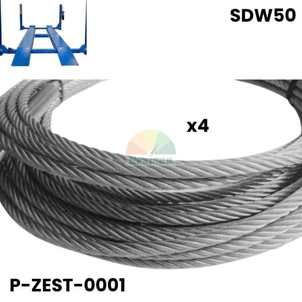 Satz von 4 Stahlseilen für die SDW50 4-Säulen-Hebebühne P-ZEST-0001.