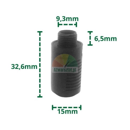 Kunststoff Schalldämpfer G1/8 mit Abmessungen