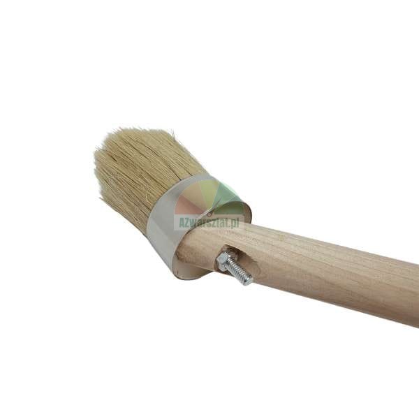 Rundpinsel mit Holzstiel und Naturborsten, mit sichtbarer Befestigungsschraube.