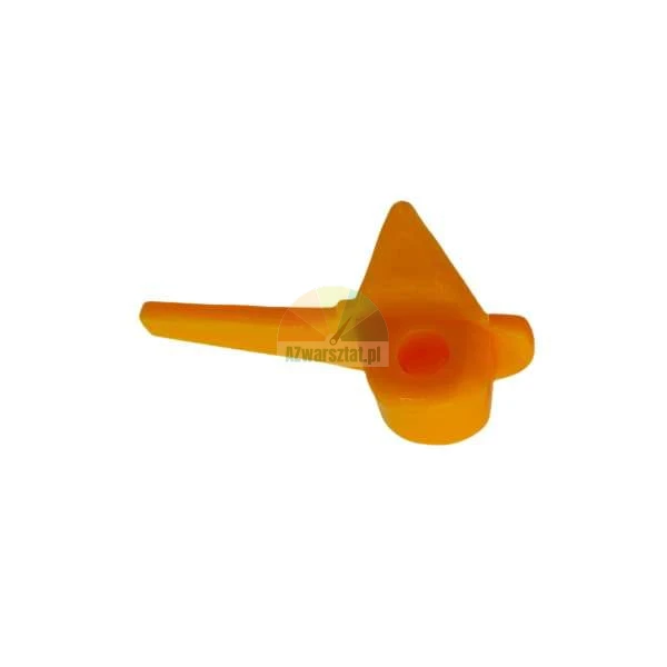 Oranger Gashebel oder Schalthebel aus Kunststoff für Gartengeräte.