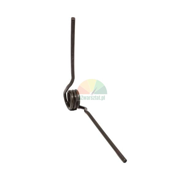 Metall-Torsionsfeder mit langen Armen auf weißem Hintergrund.