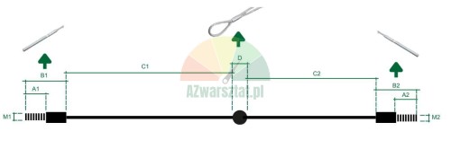Universal-Stahlseil mit Öse für 4-Säulen-Hebebühne - technisches Diagramm