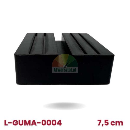 Stabile schwarze Gummiauflage für Wagenheber, quadratisch 7,5 cm mit rutschfesten Rillen