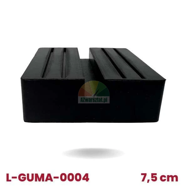 Stabile schwarze Gummiauflage für Wagenheber, quadratisch 7,5 cm mit rutschfesten Rillen