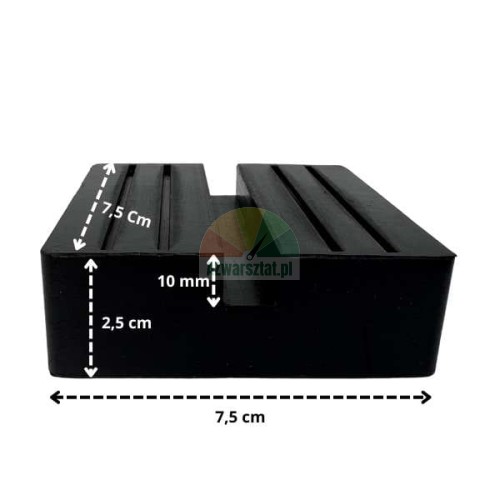 Stabile quadratische Gummiauflage für Wagenheber 7,5cm