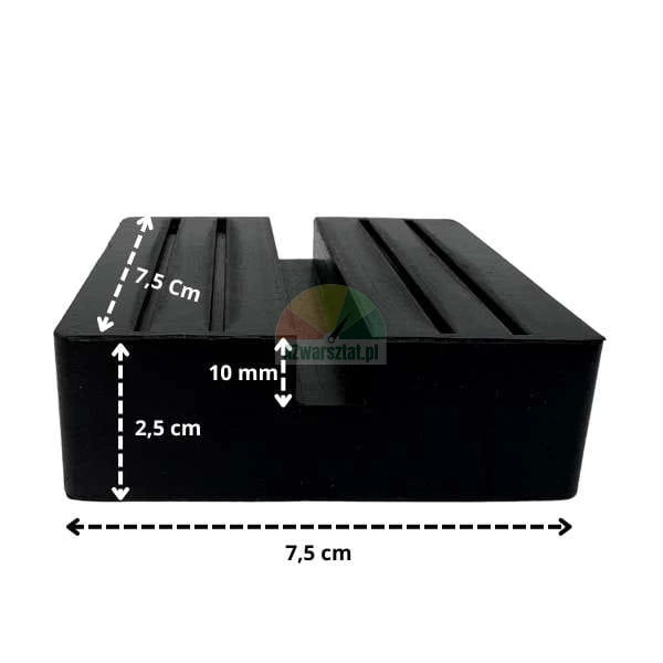 Stabile quadratische Gummiauflage für Wagenheber 7,5cm