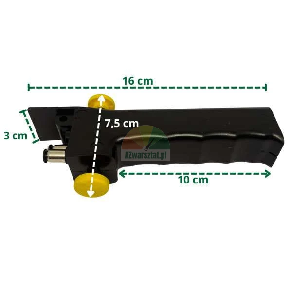 Schwarzer Handgriff für Reifenmontiermaschine 4mm mit Maßen