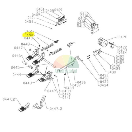 Pedalmechanismus-Verbindungsteil für Evert BP870N, LC890S - technisches Diagramm