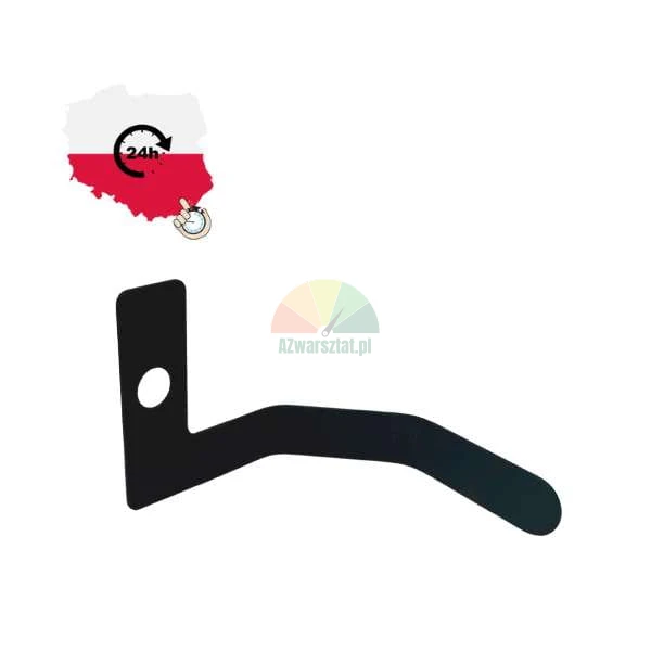 Schwarze Metall-Montagehalterung in gebogener Form mit Schraubloch, polnisches Produkt mit schnellem 24h Versand.