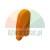 Orangefarbene Silikon-Schutzkappe auf weißem Hintergrund.