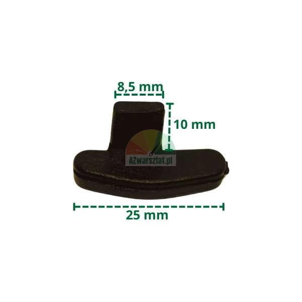 Schwarze Kunststoffabdeckung für Montageschuh Typ AN mit Maßen 25x10 mm
