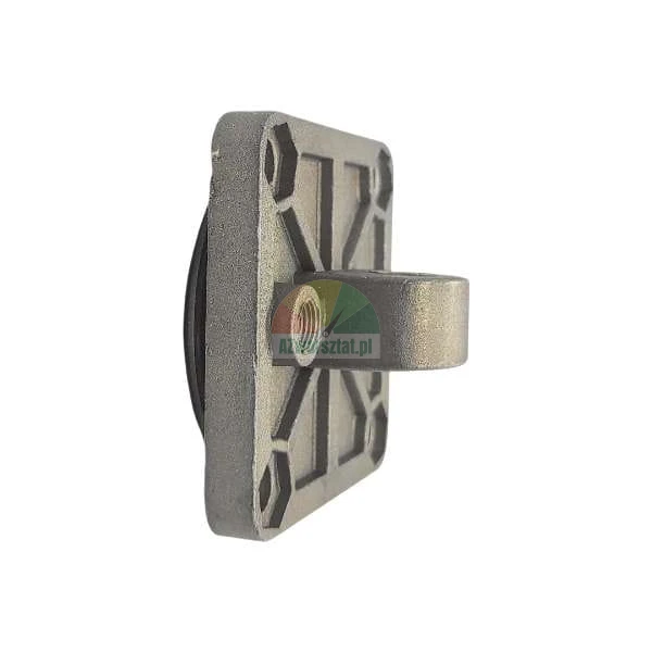Metall-Montagehalterung, quadratische Platte mit Gewindebohrung in der Seitenansicht.