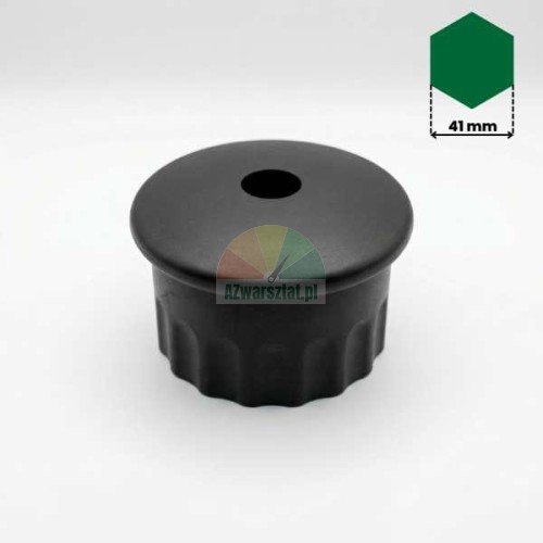 Schwarze Kunststoffhalterung für 41mm Sechskantstange