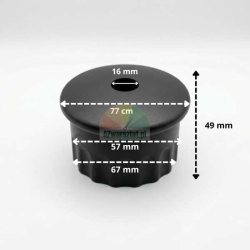 Kunststoffhalter für Sechskantstab 41mm mit Maßangaben