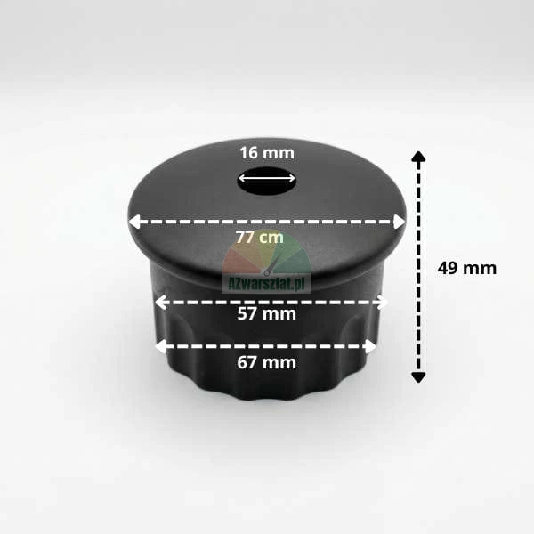 Kunststoffhalter für Sechskantstab 41mm mit Maßangaben