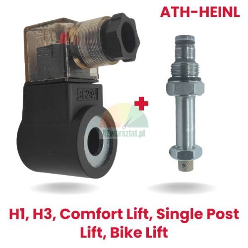 Ersatzteil für ATH-Heinl: Magnetspule mit Ablassventil 24V DC für H1, H3, Comfort Lift, Single Post Lift und Bike Lift