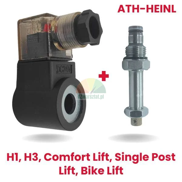 Ersatzteil für ATH-Heinl: Magnetspule mit Ablassventil 24V DC für H1, H3, Comfort Lift, Single Post Lift und Bike Lift