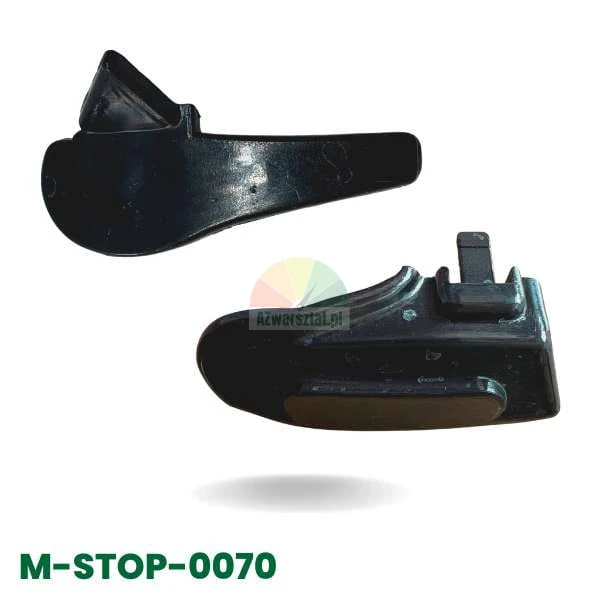 Fußabdeckungen-Set AFAE in Schwarz, Modell M-STOP-0070, Ansicht von zwei Seiten.