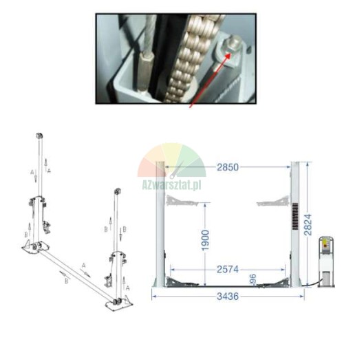 Stahlseil 8,82m für TW242A-FZ - Diagramm und Detail