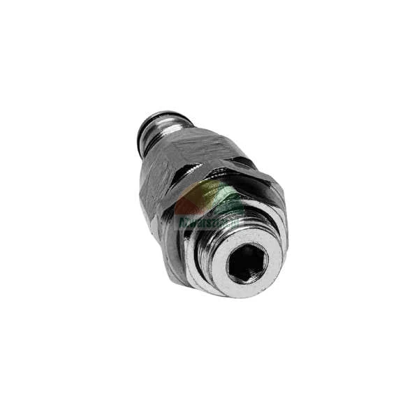 Metallischer Hydraulik- oder Pneumatikanschluss mit Außengewinde und O-Ring-Dichtung.