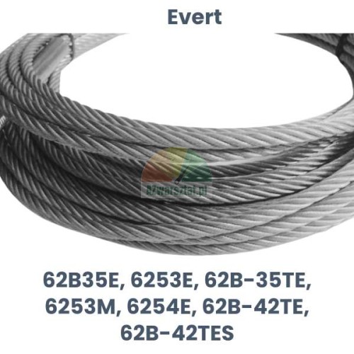 Stahlseil für Evert Zwei-Säulen-Hebebühne 62B35E, 6253E, 62B-35TE, 6253M, 6254E, 62B-42TE, 62B-42TES