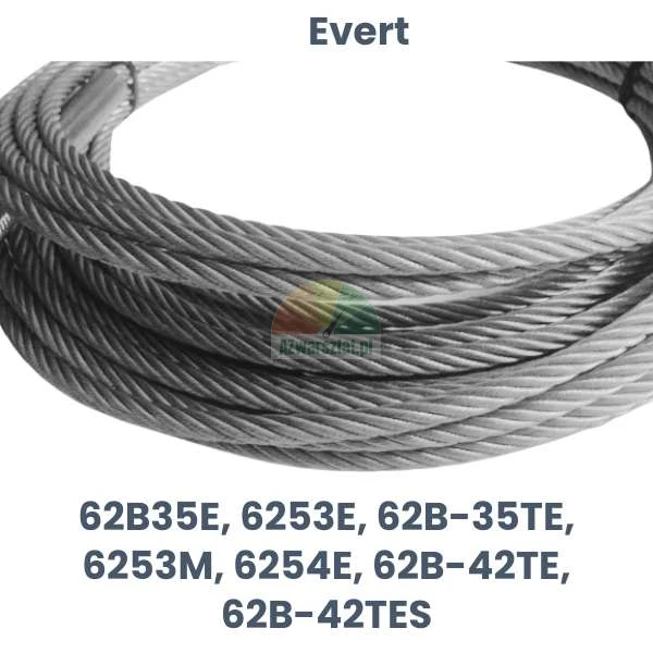 Stahlseil für Evert Zwei-Säulen-Hebebühne 62B35E, 6253E, 62B-35TE, 6253M, 6254E, 62B-42TE, 62B-42TES