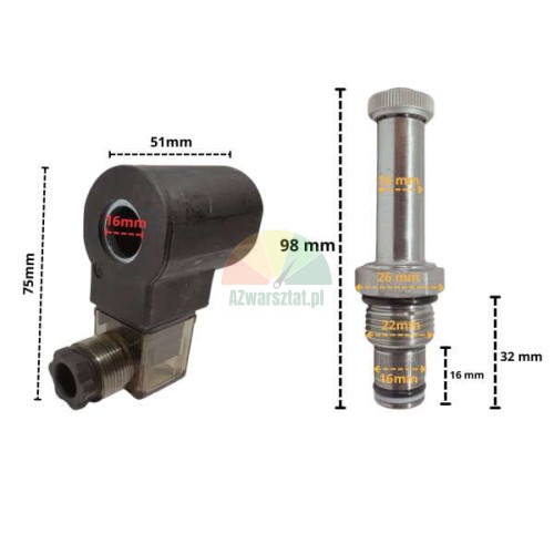 Magnetspule mit Senkventil 220V AC 16mm