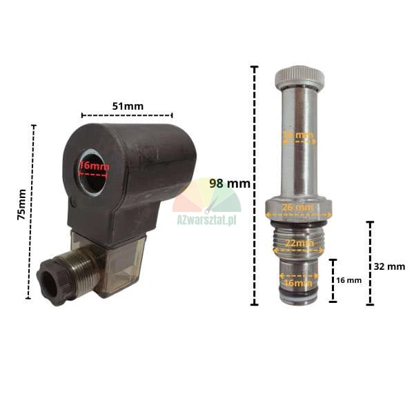 Magnetspule mit Senkventil 220V AC 16mm