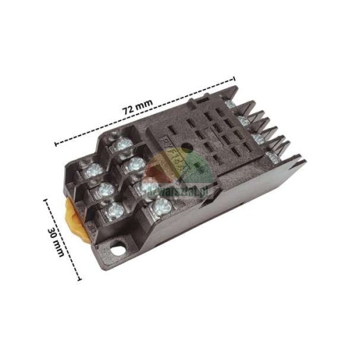 14-poliger Relaissockel schwarz 72x30 mm