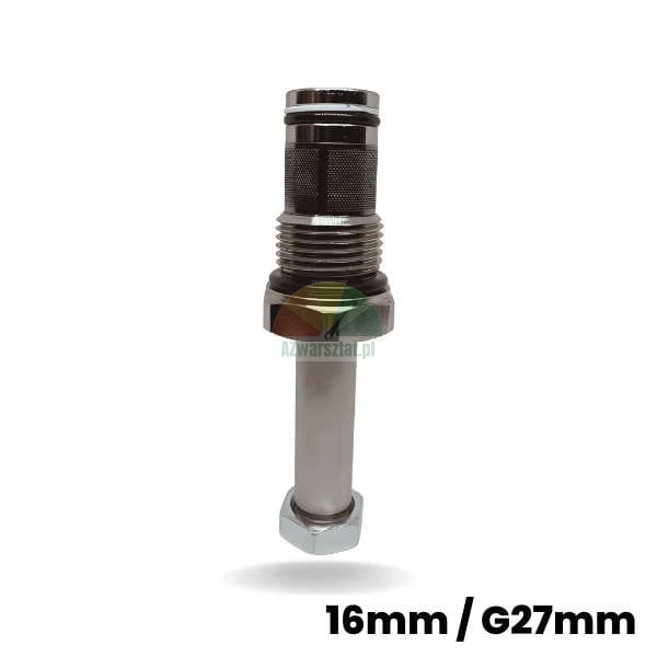 Absenkventil für Magnetspule 16mm / G27mm auf weißem Hintergrund.