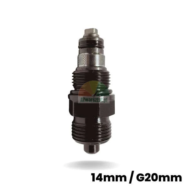 Sicherheits-Rückschlagventil für Hydraulikheber mit den Maßen 62mm / G20, vertikale Ansicht auf weißem Hintergrund.