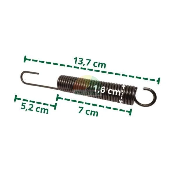 Metall-Zugfeder 7cm mit Abmessungen