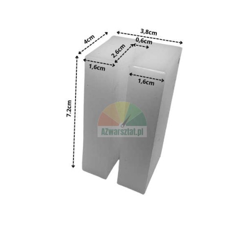 Hebebühne Gleitstück 7,2 x 4 x 3,8 cm mit Maßen