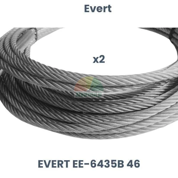Evert-Ersatz: Satz mit zwei Stahlseilen für die Evert EE-6435E 46 Vier-Säulen-Hebebühne