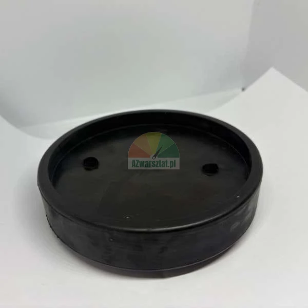 Schwarze, runde Schutzkappe aus Gummi oder Kunststoff mit zwei sichtbaren Löchern im Inneren.