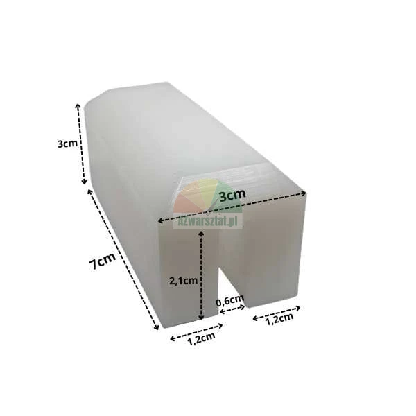 Weißer Gleitblock für Hebebühne 7cm x 3cm x 3cm