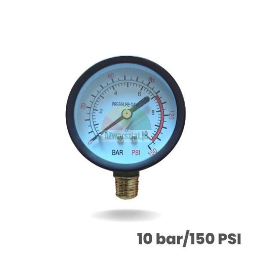 Manometer mit 13mm Gewinde, Skala bis 10 bar und 150 PSI